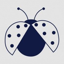 Flying Ladybug With Ten Dots Decal Sticker