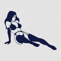 Girl 1 Posing Body Figure Decal Sticker