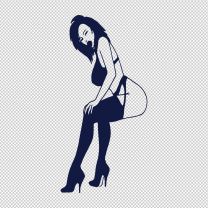 Girl 6 Posing Body Figure Decal Sticker