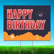 Happy Birthday Digitally Printed Street Yard Sign 