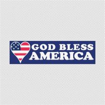 Heart God Bless America Decal Sticker