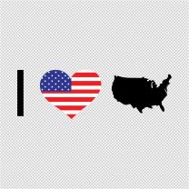 I Love America Decal Sticker