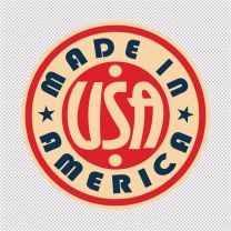 Made In USA Round Shape Decal Sticker