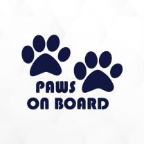 Paws On Board Windshield Vinyl Decal Sticker