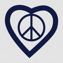 Peace Sign In A Heart Shape Decal Sticker