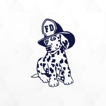 Puppy Firefighter Vinyl Decal Sticker