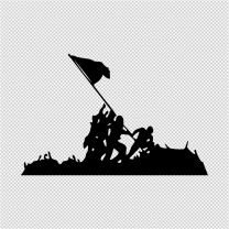 Raising The Flag Decal Sticker