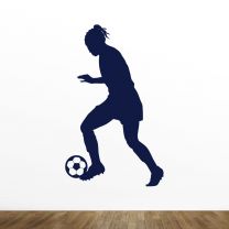 Silhouette Women's Football Wall Decal