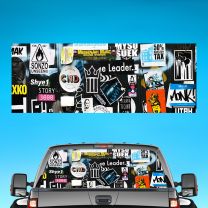 Stickers Graphics For Pickup Truck Rear Window Perforated Decal Flag