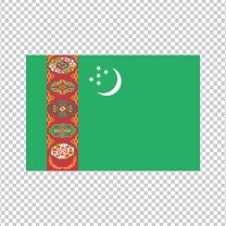 Turkmenistan Country Flag Decal Sticker