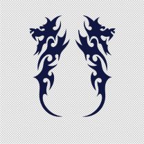 Twin Dragon Decorative Vinyl Decal Sticker