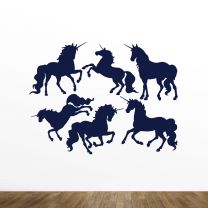 Unicorns Silhouette Vinyl Wall Decal Style-B