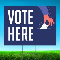 Vote Here Digitally Printed Street Yard Sign